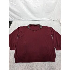 Oak Hill Quarter Zip Men's 3XLT Maroon‎ Burgundy Pullover Long Sleeve Sweater